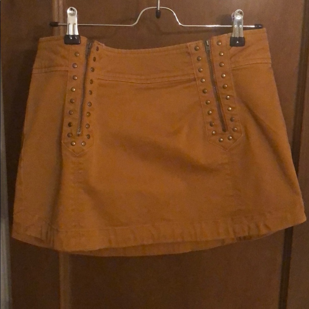 Free People brown mini skirt